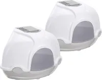 2er Sparpack Katzentoilette Katzenklo Ecktoilette mit Haube