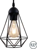 Pendelleuchte schwarz Metall Draht Vintage Industrielampe Decke Retroleuchte E27