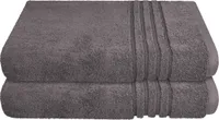Schiesser Frottier Duschtuch Milano im 2er Set | 100% Baumwolle aus nachhaltiger Produktion | weich, saugstark, farbecht | 70x140cm | Dunkelgrau | Anthrazit