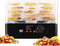 Dörrautomaten, 350W, 5 Etagen, 1-48h Timer, Dörrgerät, Dehydrator, Trockenobstmaschine, Temperaturregler, für Pilze, Gemüse, Obst, Fleisch und Fisch
