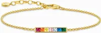 THOMAS SABO Armband "Bunte Steine" 16-19cm, Silber, vergolde