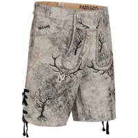 PAULGOS Herren Trachten Lederhose Kurz - HK6 ANTIK - Echtes Leder - in 2 Farben erhältlich - Größe 44 - 60
