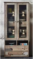 Vitrine Standvitrine Vitrinenschrank Glasvitrine Holzvitrine Schrank "Britta I"