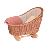 Puppenwiege mit Strickdecke