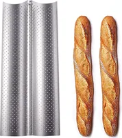 Baguette Backblech für 2 Baguettes, Baguette Blech, Baguetteform, Brotbackform, Baguetteblech, Backzubehör