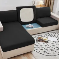 Sofa Sitzkissenbezug, Stretch Sofabezug, Elastische Sofahusse Sofa Abdeckung, Sofa Sitzkissen Schonbezug Couch Überzug (für 1 Sitzer , Schwarz)