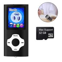 GLiving Bluetooth MP3Player mit 32 GB Speicherkarte, 1,8 Zoll LCD-Bildschirm, Video/Sprachaufnahme/FM-Radio/E-Book-Reader/Fotobetrachter Schwarz