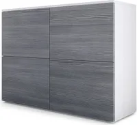 Vladon Sideboard Rova,  Germany, Kommode mit 4 Türen, Weiß matt/Avola-Anthrazit (92 x 72 x 35 cm)