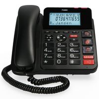 Fysic FX-8025 - Schnurgebundenes Telefon mit Anrufbeantworter und DECT-Telefon für Senioren, Schwarz