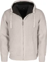 Baumfuchs Herren Strickjacke Melange-Optik mit Kapuze - Jacke mit eingestrickter Struktur in Beige Größe XL