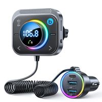 Joyroom FM-Transmitter / schnelles Autoladegerät 30W (2xUSB-A / USB-C PD) schwarz (JR-CL18)