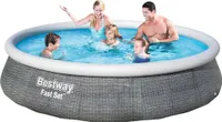 Aufstellpool-Set Ø 396 x 84 cm Rattan
