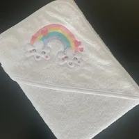 Babyhandtuch Kapuzenhandtuch 70x70 cm weiß Regenbogen