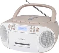 Reflexion RCR2260DAB weiß-pink / Boombox mit DAB+ & UKW Radio, Kassette, CD/MP3, USB und AUX-IN