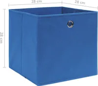 vidaXL Úložné boxy 10 ks Netkané 28x28x28 cm Modré