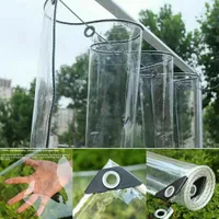 Plane Transparent mit ösen wasserdichte Abdeckplane PVC 450 g/m² Für Pavillon, Balkon, Balkonmöbel,Gartenmöbel mit Seil und Kabelbindern, Größe: 2mx2.5m