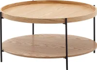 Kawowy  78x78x40 cm stolik kawowy drewno / metal stół do salonu dąb | Wohnling