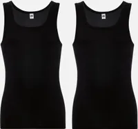 2 Trigema Herren Träger-Unterhemd Gr.6 Feinripp Schwarz 85400/2_008