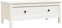 vidaXL Stolik kawowy biały 100x50x40 cm lite drewno sosnowe