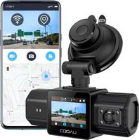 Dashcam Auto Vorne und Innen 2,5K/1080P Mit GPS WiFi Dash Cam Auto Dashboard Recorder mit 1,5" IPS-Bildschirm, Nachtsicht-Loop-Aufnahme, 170 °, WDR