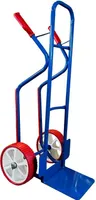Stahlrohr Sackkarre 300 kg - Ladeschaufel 280x280 mm - EU (Räder nach Ihrer Wahl - siehe Varianten) HIER: rot-weis PolyurethanRad / PVC-Felge / Rollenlager