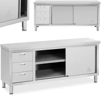 Royal Catering Edelstahl-Arbeitsschrank - ECO - 200 x 60 cm - 500 kg -
