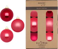 Weihnachtskugeln Glas 10cm 6 Stück - Gentle Pink