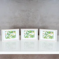 3er Set Bilderrahmen 15x20cm Eiche Natur Echtholz Fotorahmen Einzelrahmen