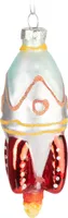 BRUBAKER Rakete Weihnachtskugel aus Glas - Handbemalt - Raketenstart Christbaumschmuck Lustig - Christbaumkugel Figur Weihnachtsdeko