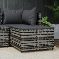 vidaXL Záhradná stolička s vankúšom Grey Poly Rattan