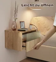 1x Nachttisch Hängend,Schwebender Nachttisch,Kleiner Nachttisch mit Schublade,Nachtschrank Wandmontage für Schlafzimmer, Badezimmer 40x30x26cm