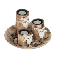 Relaxdays Kerzenhalter Los Untertasse Dekorative Teelichter und Steine (27,43)