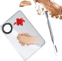 Make-up-Palette, verbesserte Mischpalette aus Edelstahl und Metall mit Spatel, Künstlerwerkzeug zum Mischen von Foundation und Nailart