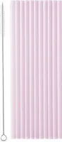 12 Plastikstrohhalme + Reinigungsbürste, 23 cm, violett flieder, wiederverwendbar