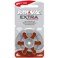 Rayovac batéria do načúvacieho prístroja H312MF č. 312 PR41 Extra Advanced, 180mAh 6 kusov v blistri