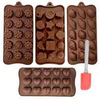 4x Silikon Backform + 1x Schaber Backform Kuchenform Pralinenform Tortenform Eiswürfel Brotform Förmchen Backformen Schokoladenform