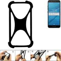 K-S-Trade Handy-Hülle Schutz-Hülle kompatibel mit Fairphone Fairphone 3 Silikon Bumper TPU Softcase  Smartphone Stoßschutz, schwarz