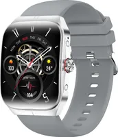 INF Smartwatch mit Herzfrequenz-, Blutdruck- und Blutsauerstoffmessung Silber