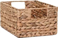 VIVANNO Regalkorb Wasserhyazinthe LANTA Rechteckig, Natur geflochten - 27x20x13 cm