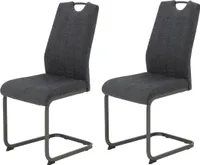 2er Set Esszimmerstuhl Britta - Webstoff Anthrazit - 140kg belastbar