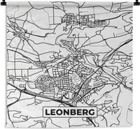 MuchoWow® Tapiserie Věšení na zeď Mapa - Leonberg - Mapa města 180x180 Tapiserie dekorace Nástěnná šála