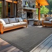 Carpetsale24 In & Outdoor Teppich Terrasse Balkon Küchenteppich Wetterfest Sisal Optik Flachgewebe Wetterfest Einfarbig mit Struktur Grösse 200x290 cm