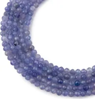 Korálky z minerálu Tanzanit 4mm broušené - 18 cm