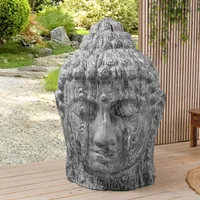 riess-ambiente Imposanter XXL Kopf BUDDHA 110cm anthrazit GRC Beton Dekoration