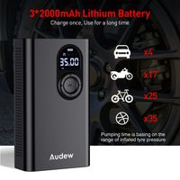 Audew 3in1 Powerbank LED-Licht Auto Reifenfüller 150PSI 10BAR Digital Luftdruckprüfer