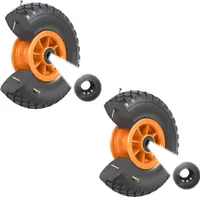 2x Sackkarrenrad Vollgummi 260x85 mm 3.00-4 PolyurethanErsatzrad Rad Reifen Achsenlager 75 mm orange