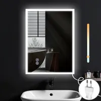 ZMH zrcadlo koupelna koupelnové zrcadlo s osvětlením LED nástěnné zrcadlo kulaté 60x80cm koupelnové zrcadlo s dotykovým spínačem a funkcí odmlžování světla zrcadlo stmívatelné 3000K-6500K