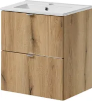 Waschtisch mit Unterschrank und Waschbecken 'Skelbolu' 51 x 57 x 39 cm Eicheoptik