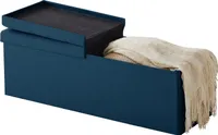 Theo&Cleo Sitzbank mit Stauraum Sitzhocker Faltbar Truhen, Deckel Abnehmbar  (Marineblau)