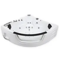 HOME DELUXE - Whirlpool - Laguna L - Weiß, Maße 157x157x65cm - inkl. Radio, Heizung und Lichttherapie I Eckwanne für 2 Personen, Indoor Badewanne